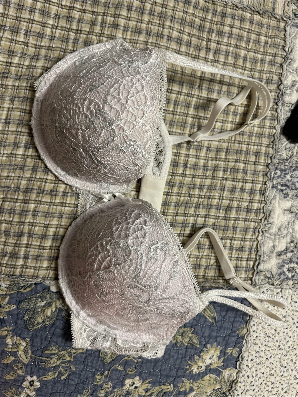 La SENZA white with silver lace  Push-Up Bra